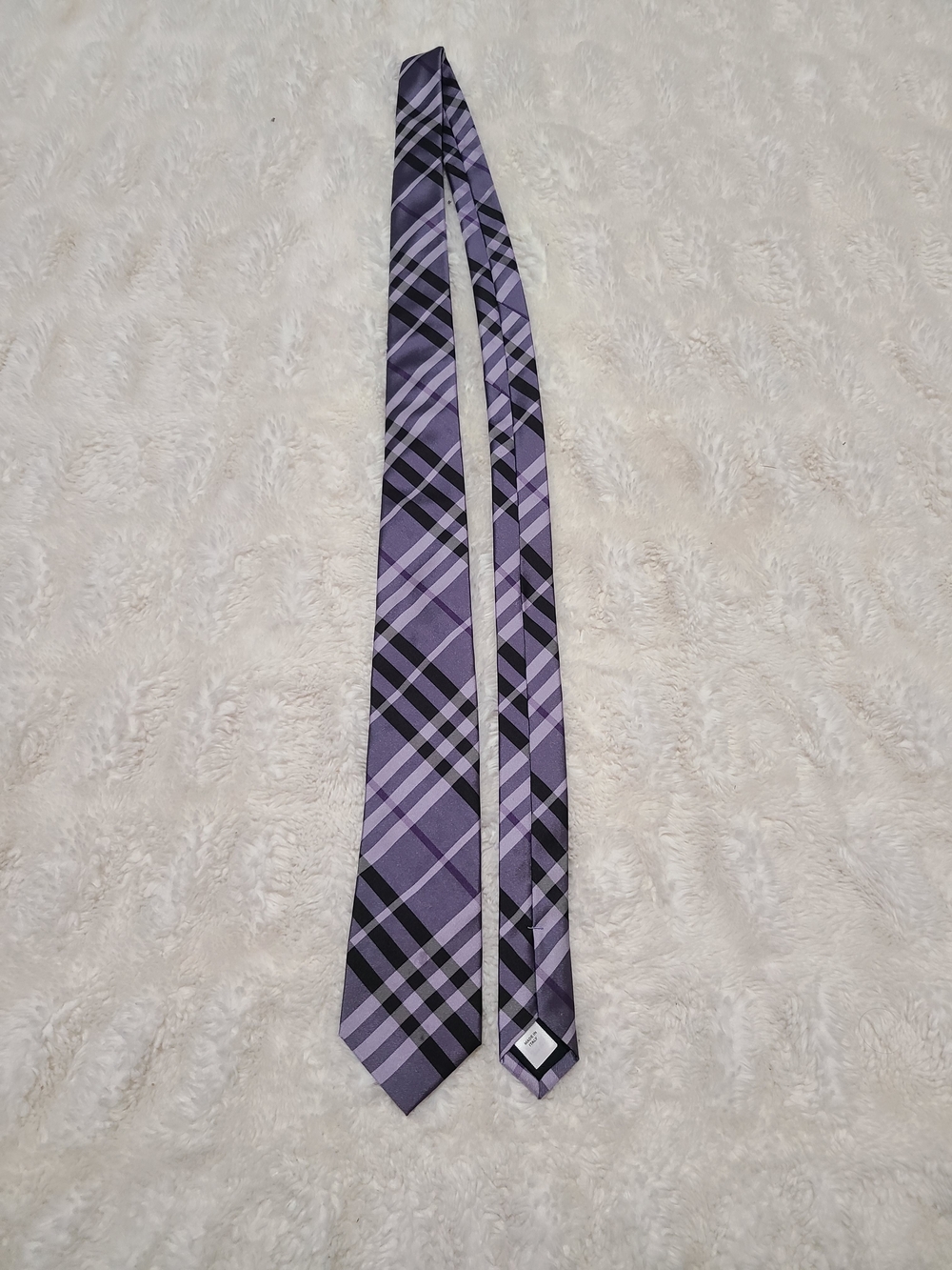 BURBERRY Purple Plaid Men's Tie
